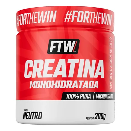 Creatina Monohidratada Pura 300g Pote Suplemento em Pó 100% - FTW