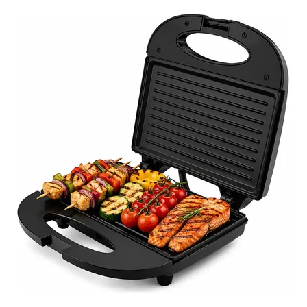 Sanduicheira Grill 2 Em 1 Kian Preta Elétrica 750w Cor Preto,Seu Mixto Quente Ultra Rápido