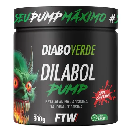 Dilabol Pump Pré Treino Pote 300g Sabor Limão Diabo Verde - FTW