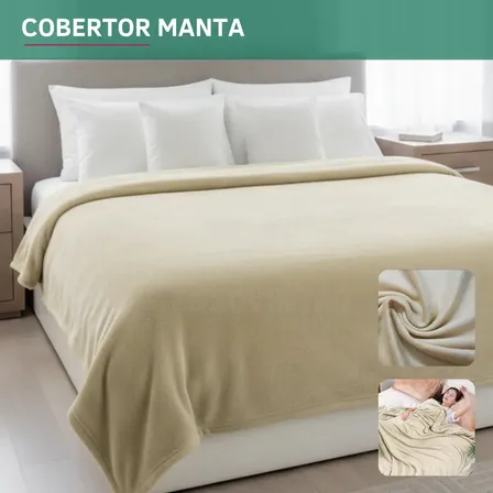Manta Microfibra Lisa Suave Cobertor Casal Antialérgica Maciez E Conforto Prolongado Cor C