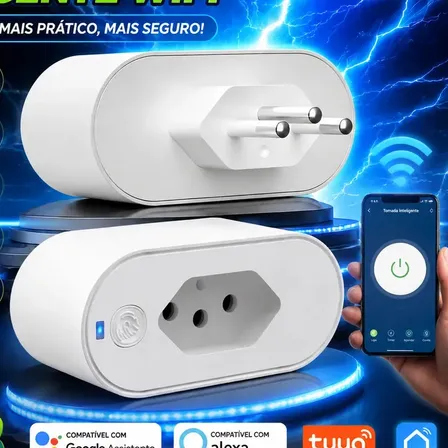 Tomada Inteligente 16a Wi-fi Bivolt Com Monitor De Consumo Compatível Com Alexa, Google Ho