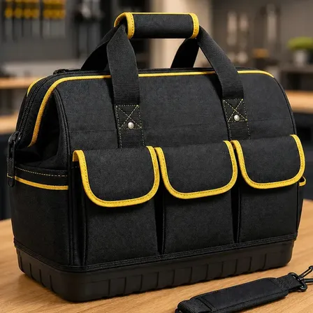 Bolsa Maleta de Ferramentas 14 Pol Grande e Reforçada 16 Bolsos, 8 Internos e 8 Externos,