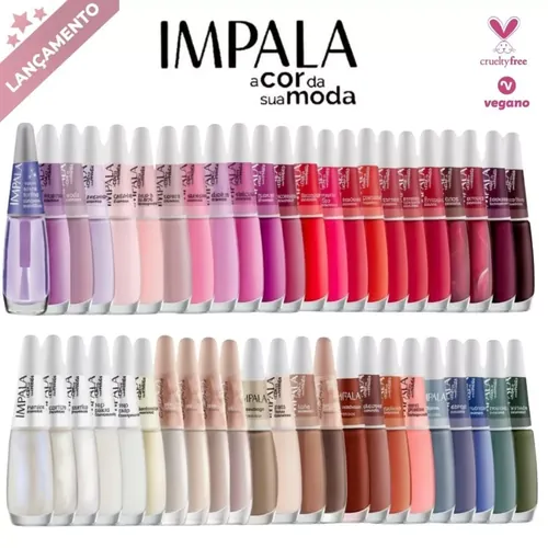 Kit 30 Esmalte Impala Cores Sortidas Sem Repetição Atacado Manicure Pedicure